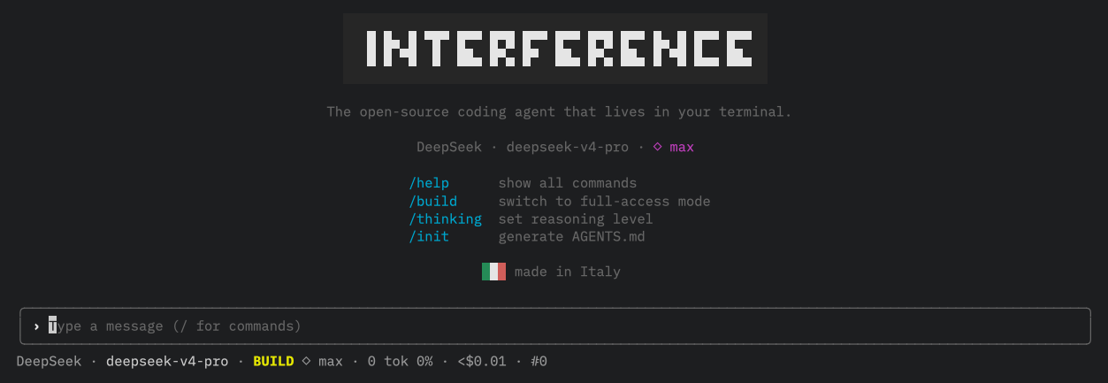 interference terminal screenshot